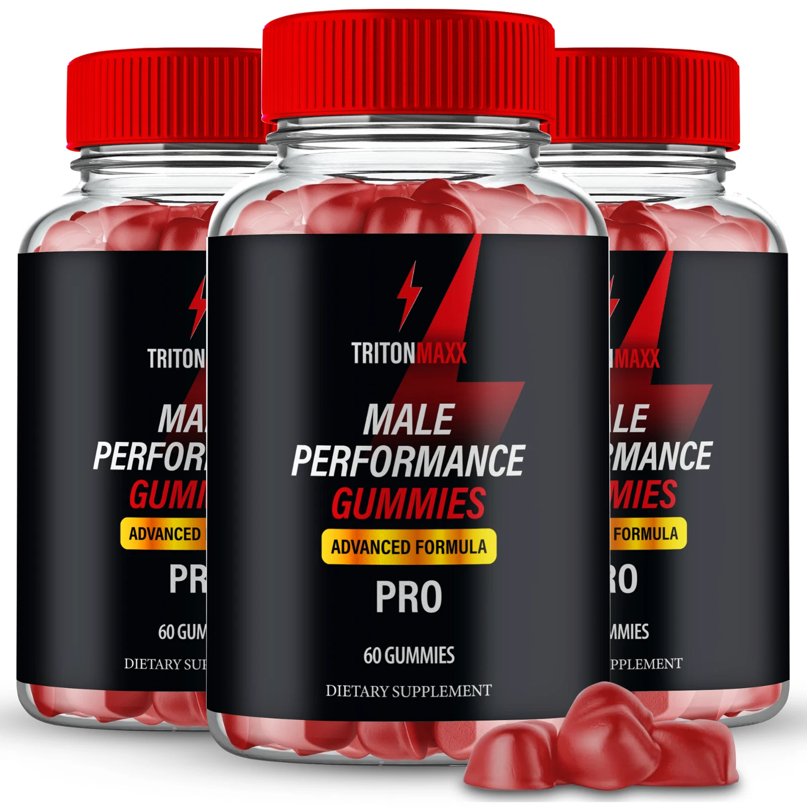 (3 Pack) TritonMaxx Pro Men Gummies, Triton Maxx Maximum Male Performance Gummy