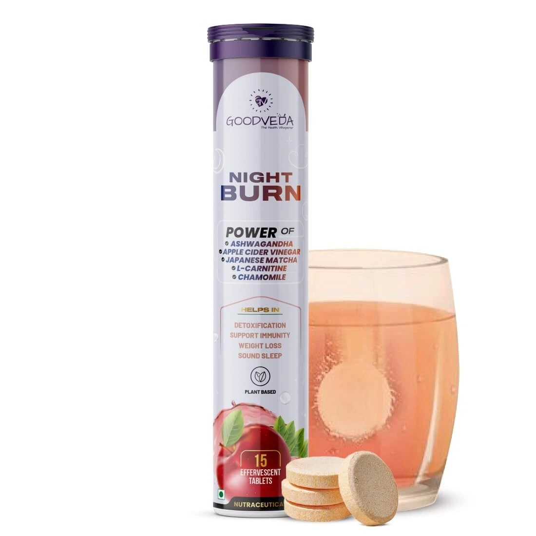 Goodveda Night Burn with Japanese Matcha Helps in Detox Weight Management 15 Tab