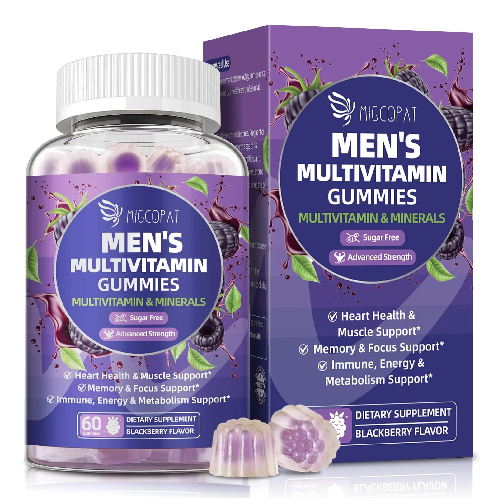 Multivitamin for Men, Mens Multivitamins Gummies w/Omega-3, Probiotics, Inositol