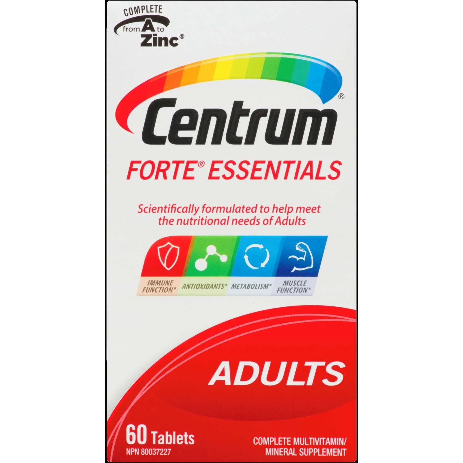 Centrum Forte Essentials Adult Multivitamin Multimineral Supplement 60 pcs NEW