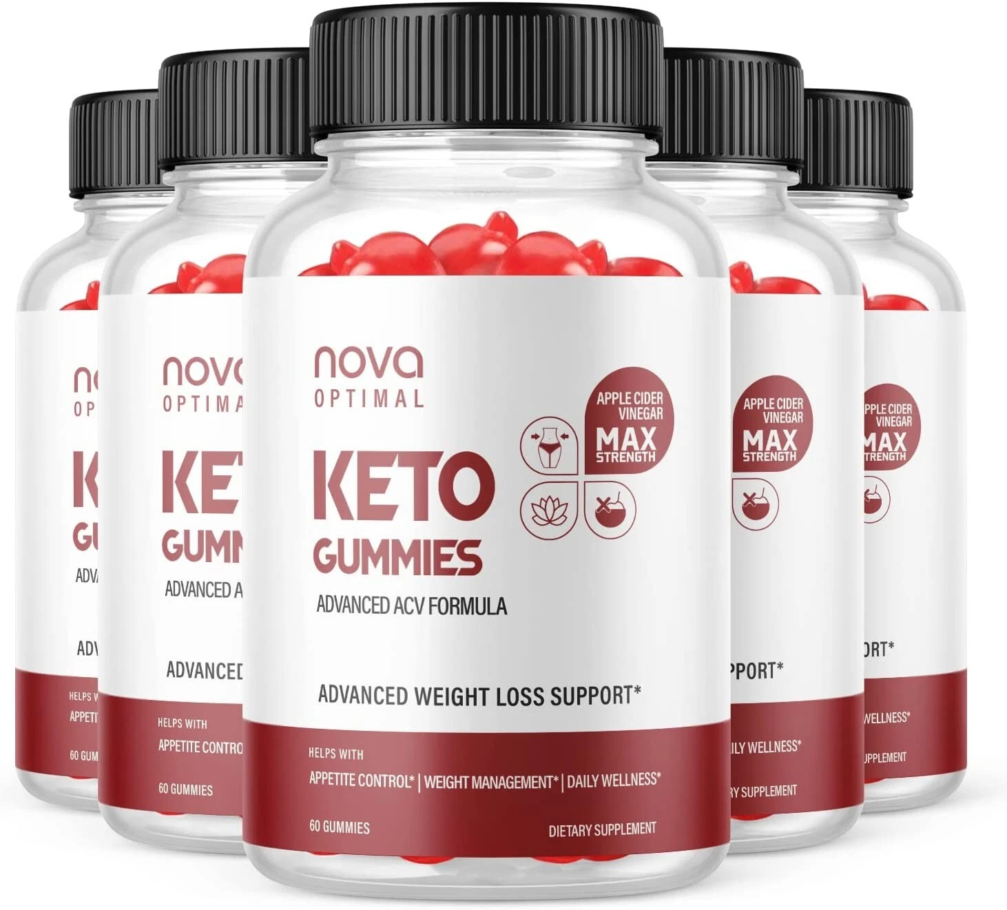 5-Nova Optimal Keto ACV Gummies, Weight Loss, Fat Burner, Appetite Suppressant