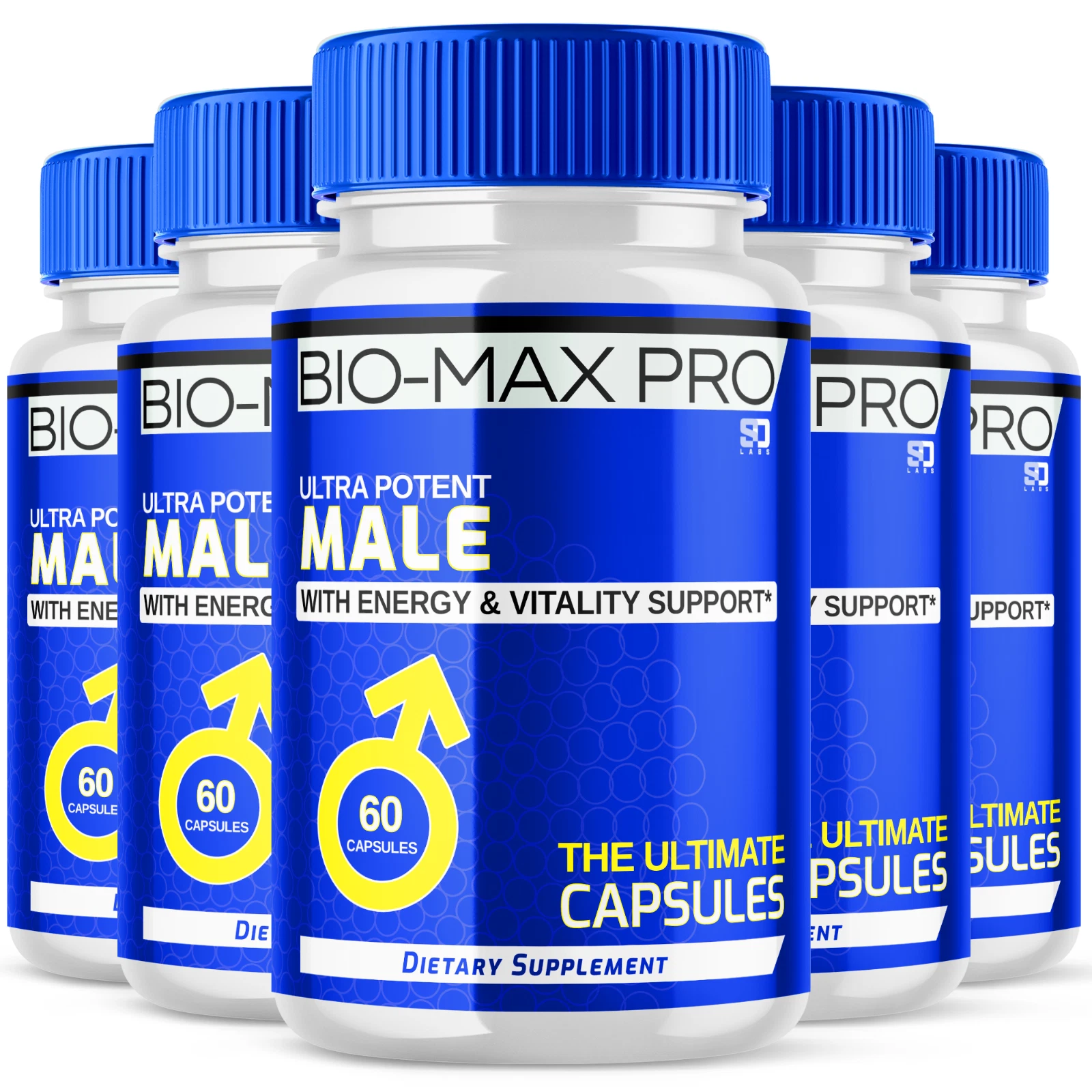 (5 Pack) Bio Max Pro Pills - Maximize Energy, Vitality & Stamina - 300 Capsules