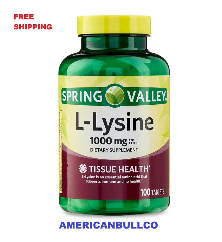 Spring Valley L-lysine Tablets 1000 mg 100 Tablets Fresh Stock Free Shipping