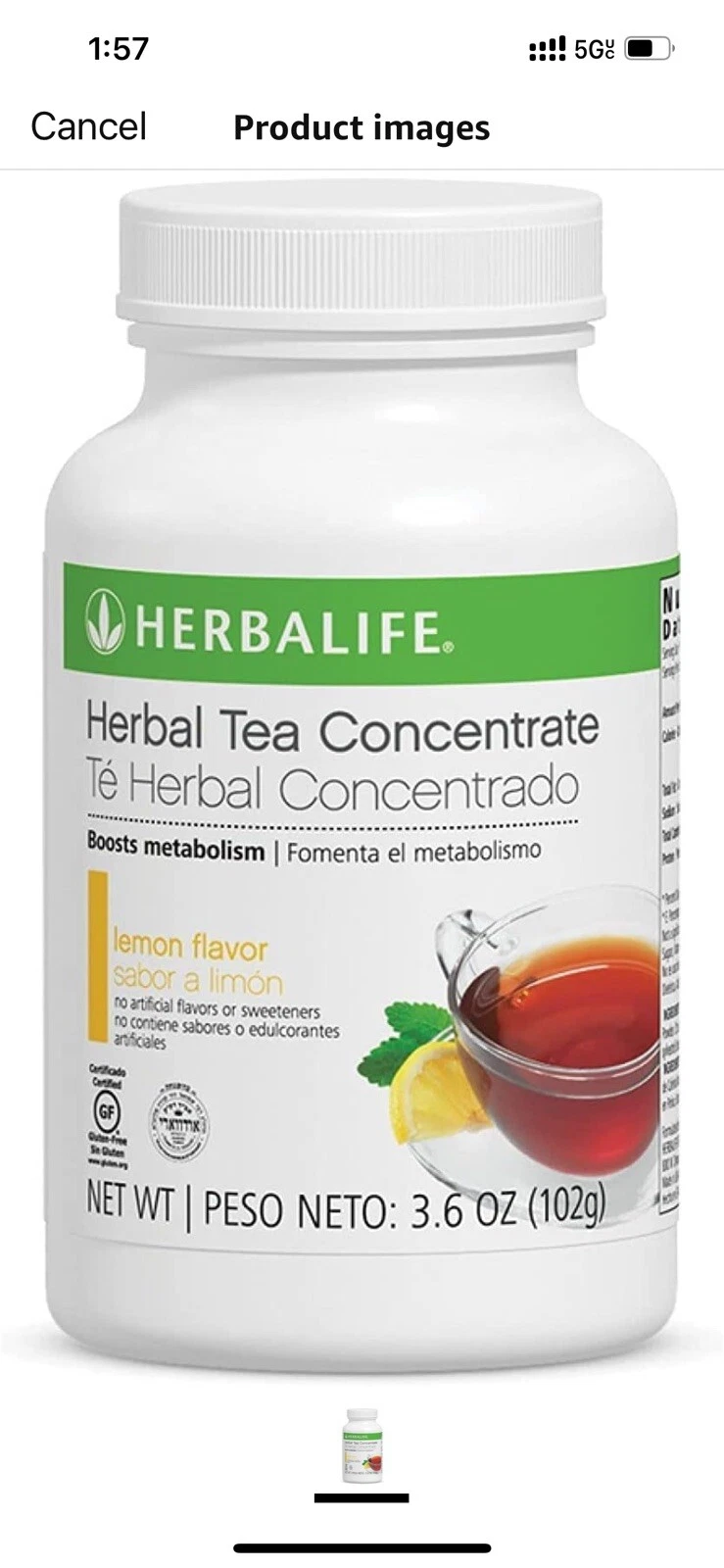 Herbal Tea Concentrate 3.6oz. Lemon Flavor Free Shipping