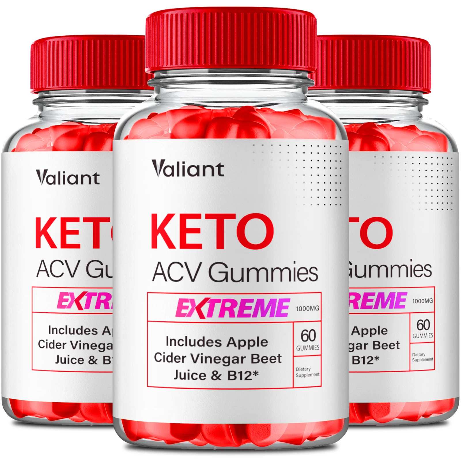 (3 Pack) Valiant ACV Keto Gummies, Valiant for Weight Loss Management Gummy