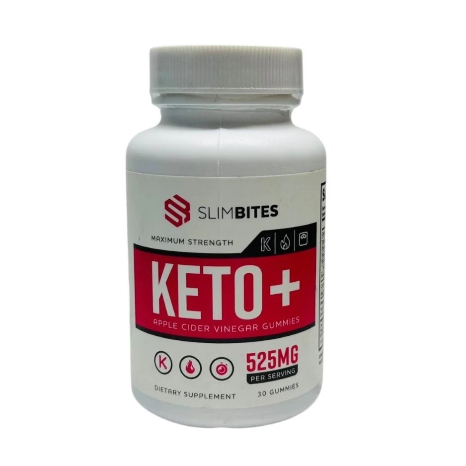 SlimBites Keto+ ACV Gummies 525mg 30ct Max Strength Weight Loss USA EXP 03/26