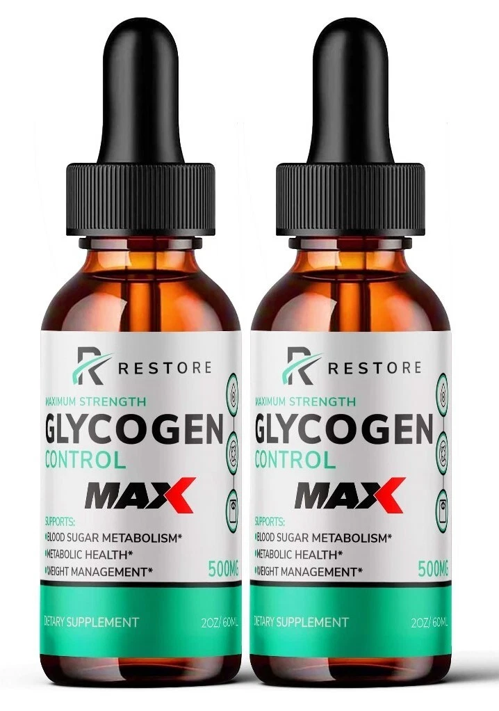 Restore Glycogen MAX Control Blood Drops, Blood Sugar Control Drops (2 Pack)