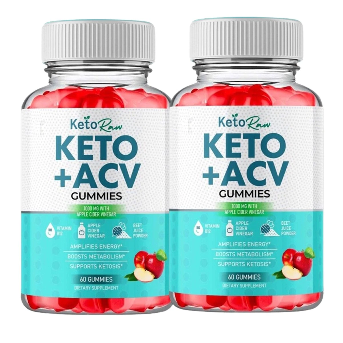 2-Pack Keto Raw ACV Gummies, KetoRaw Weight Loss Supplement - 120 Gummies