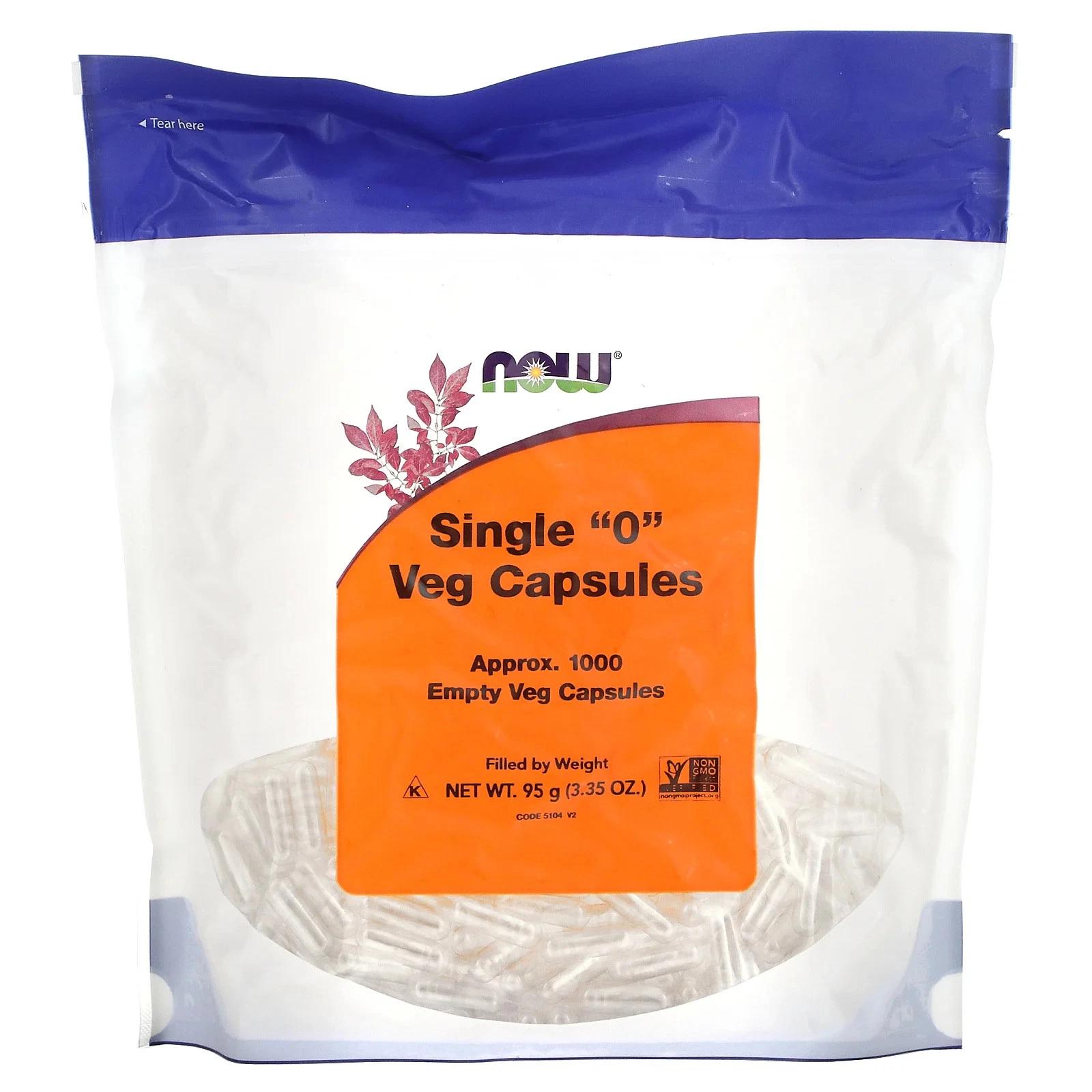 Now Foods Single 0 Vcaps 1000 Empty Vcaps Gluten-Free, Milk-Free,