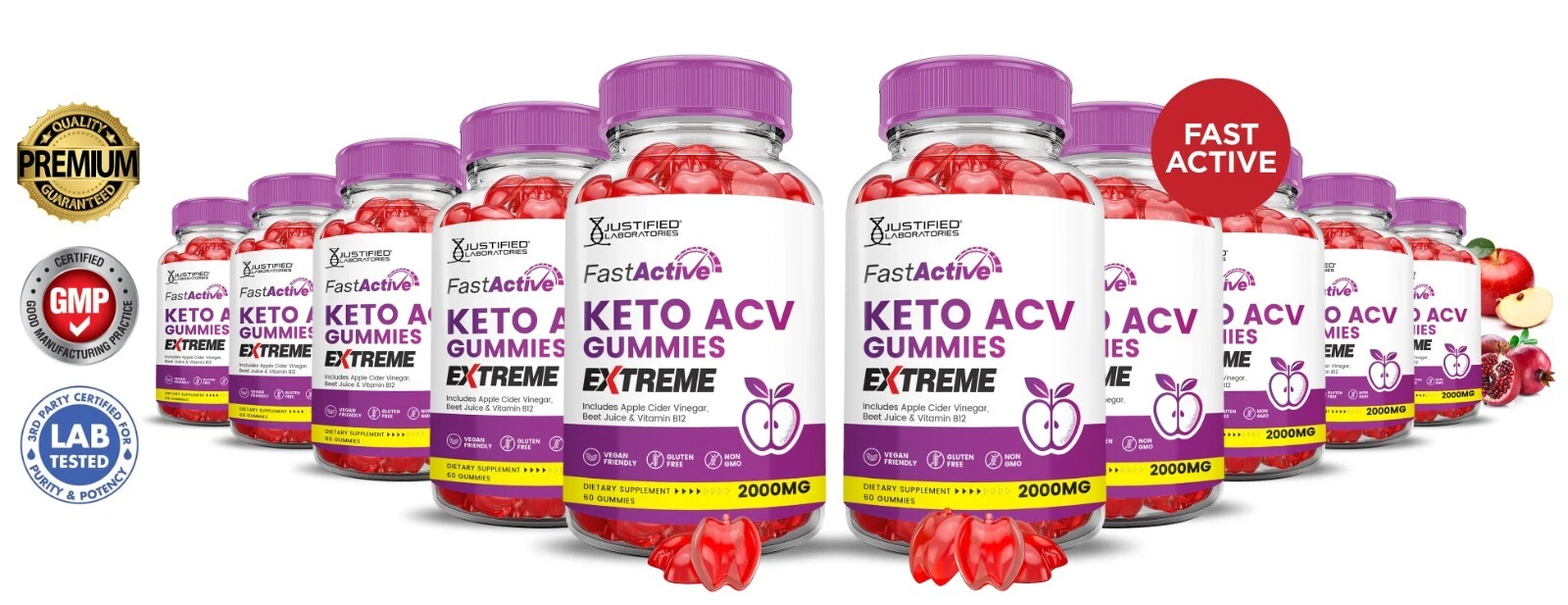 Fast Active Keto Extreme ACV Gummies 2000MG Apple Cider Vinegar 600 Gummys