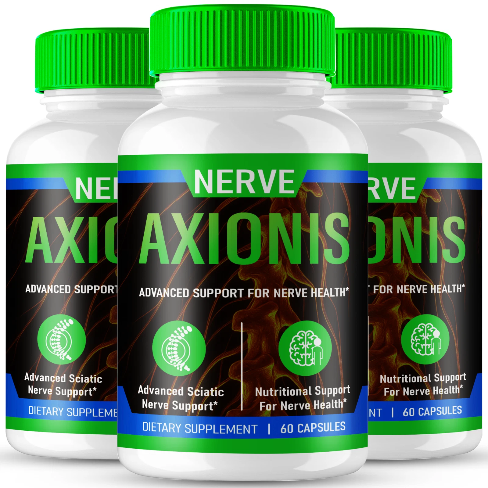 (3 Pack) Nerve Axionis for Sciatica Capsules, Nerve Health Supplement Pills
