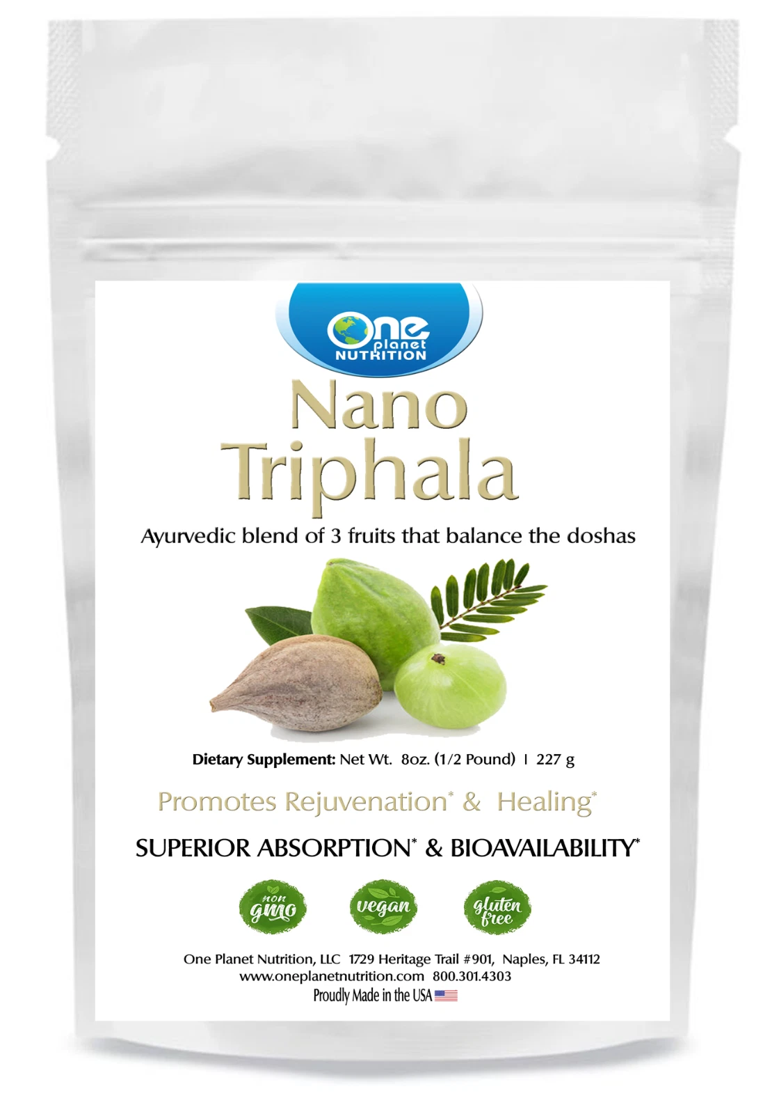 One Planet Nutrition Nano Triphala Powder - 8 oz (227 Servings)