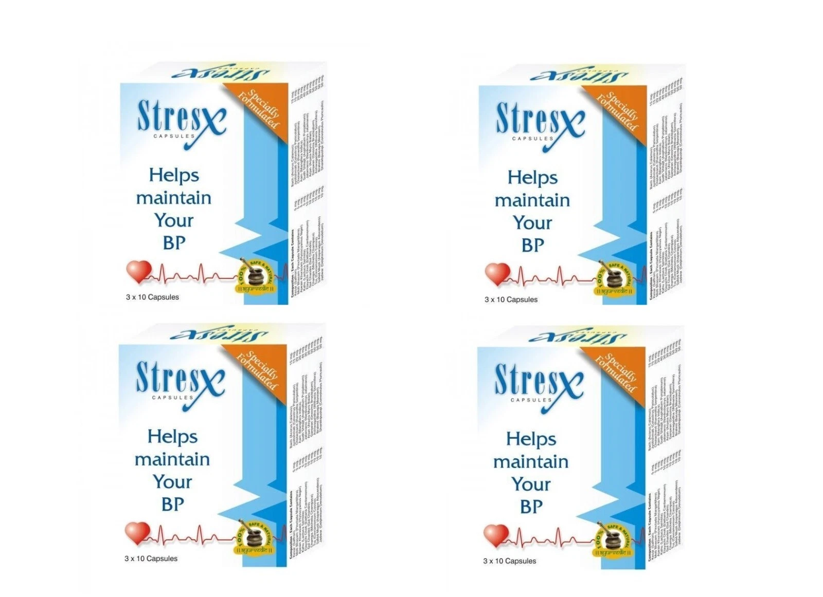 STRESX (120 CAPSULES) AYURVEDIC CAPSULES TO CONTROL HYPERTENSION OR HIGH BP