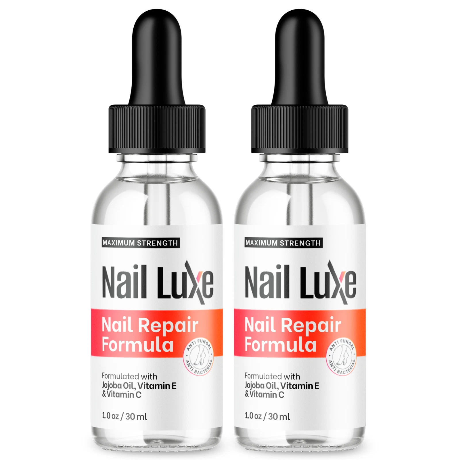Nail Luxe Nail Repair Formula Drops Advanced Maximum Strength Formula (2 Pack)