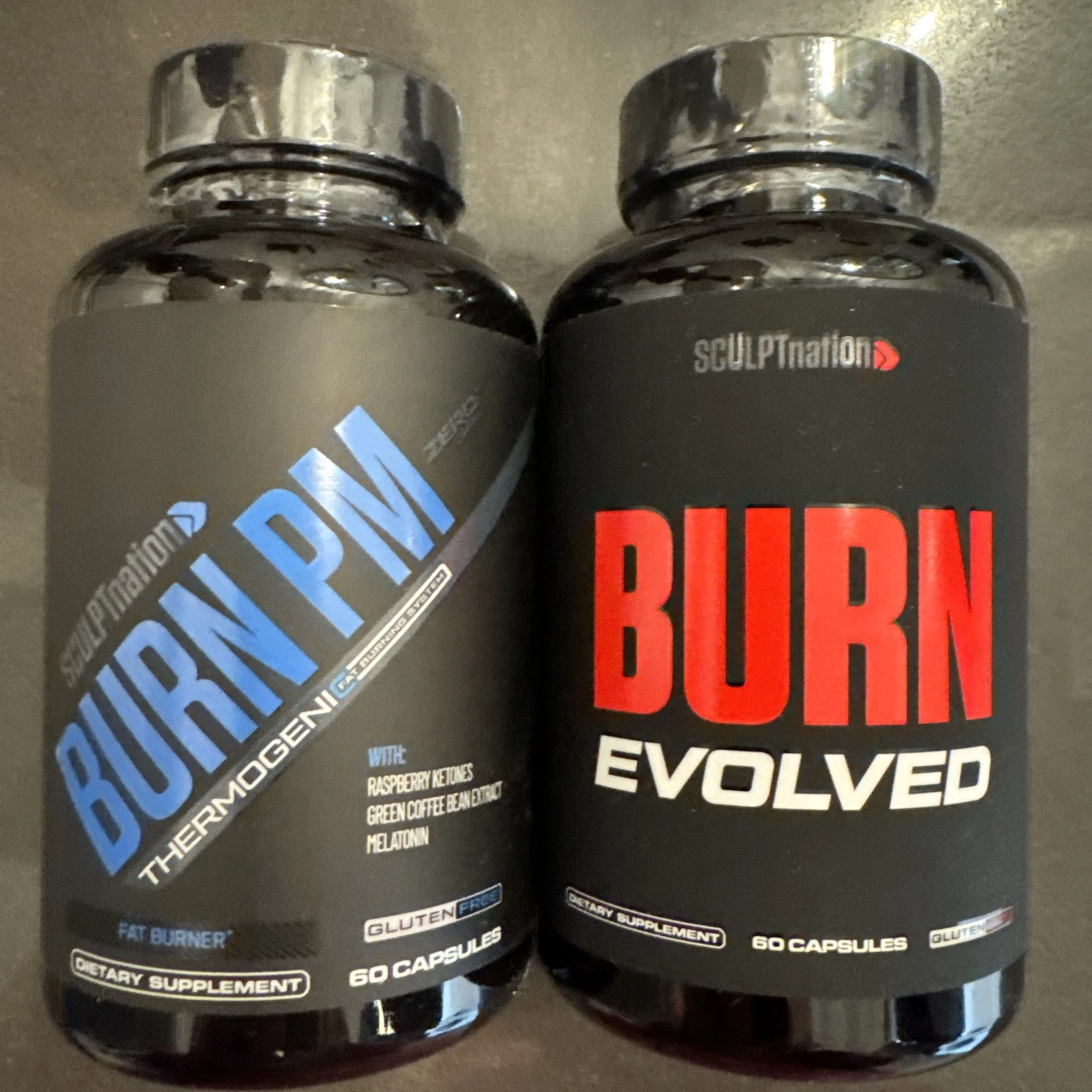 Sculpt Nation Combo Burn Evolved & Burn PM Thermogenic 60 Gluten Free Caps Each