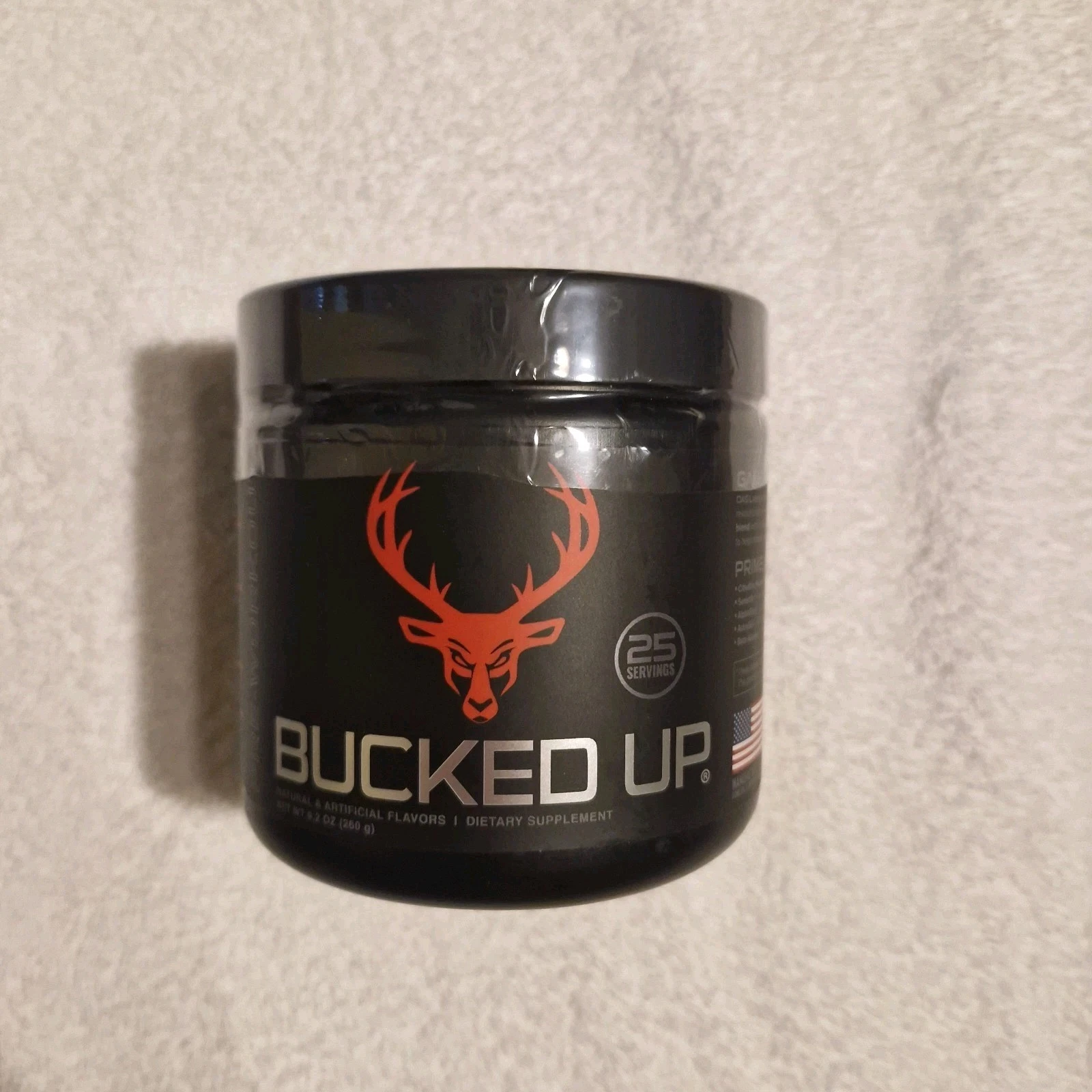 Bucked Up Pre-Workout Powder Razzberry, 25 Servings 9.2 oz Expires 03/2026