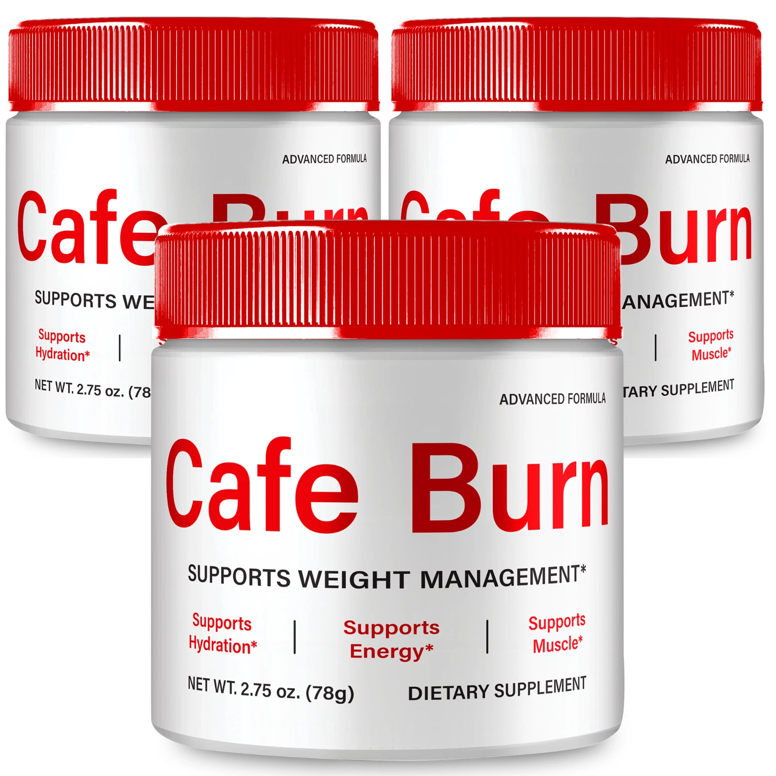 (3 Pack) Cafe Burn Powder, Advanced CafeBurn for Fat Burning and Weight Loss