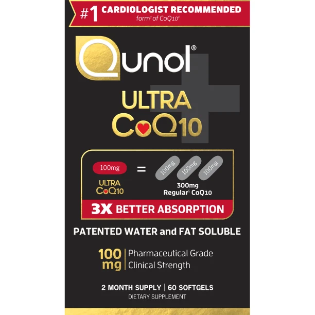 Qunol Ultra CoQ10 Gluten Free Softgels, 100 Mg, 60 Count
