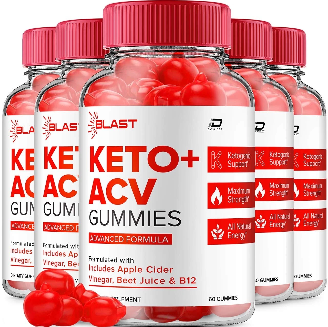 (5 Pack) Blast Keto ACV Gummies Supplement – Blast Apple Cider Vinegar 1000MG