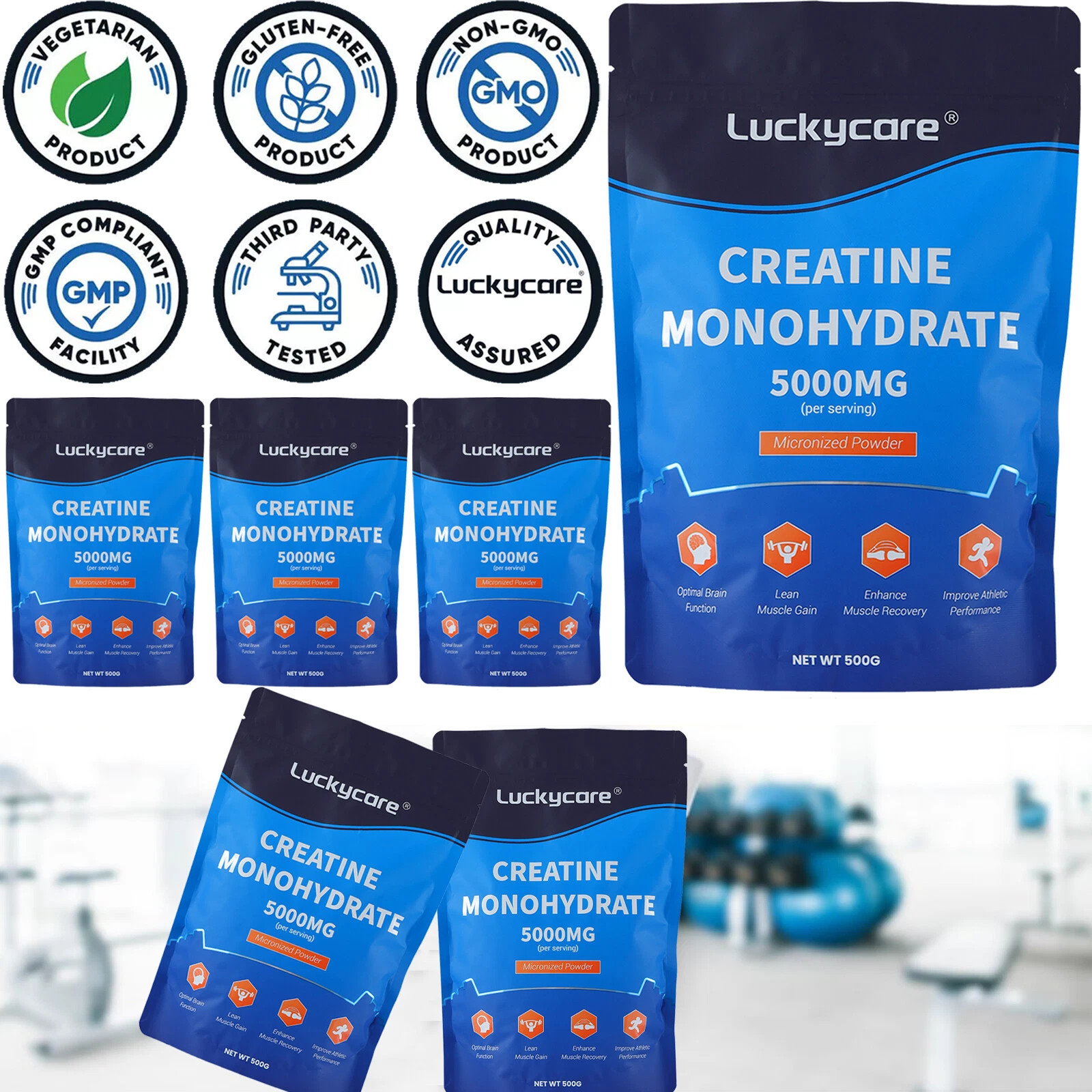 Pure Creatine Monohydrate 500 Grams Powder Fitness Supports Muscle Energy Bulk