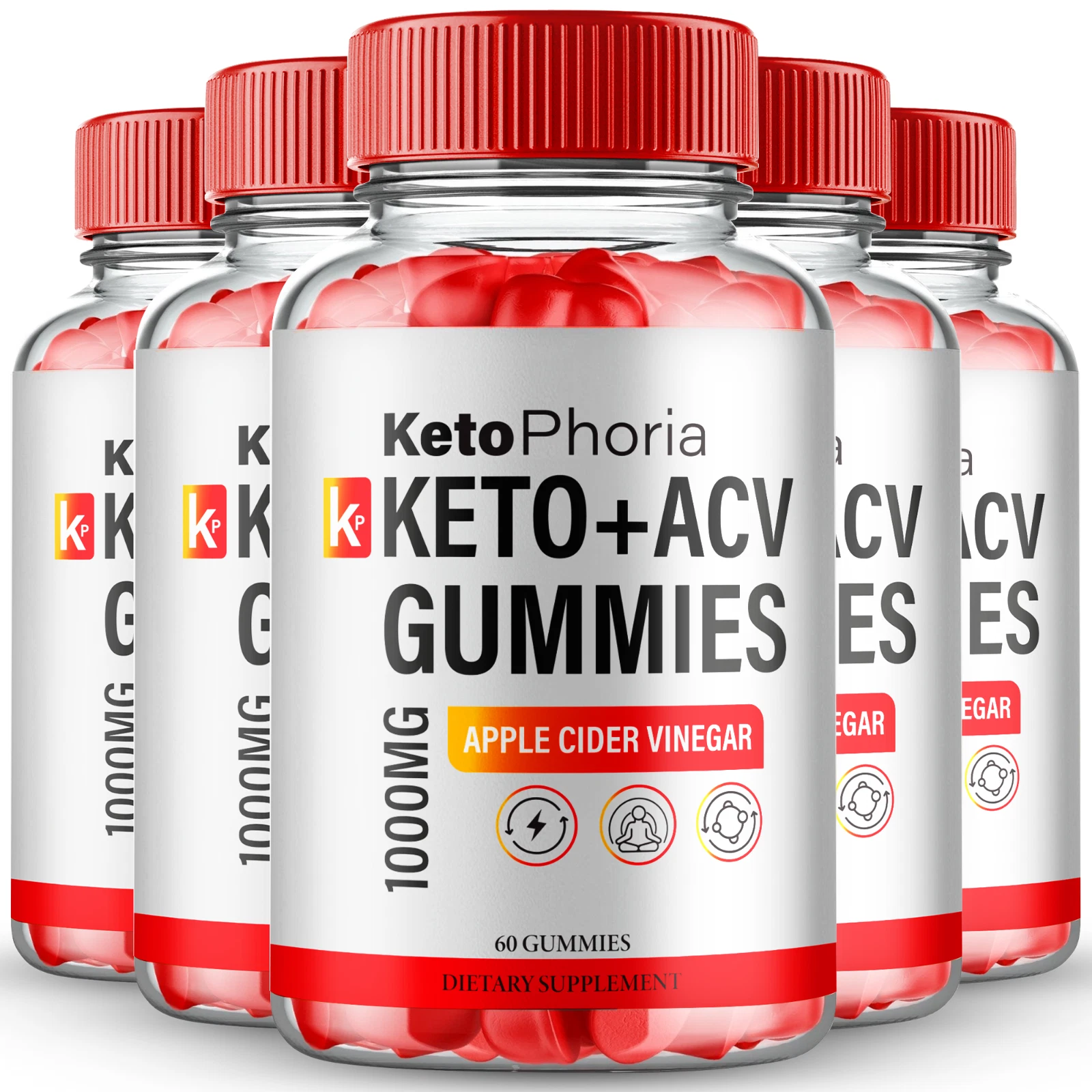 (5 Pack) KetoPhoria Advanced ACV Gummies, Keto Phoria Support Weight Loss Gummy