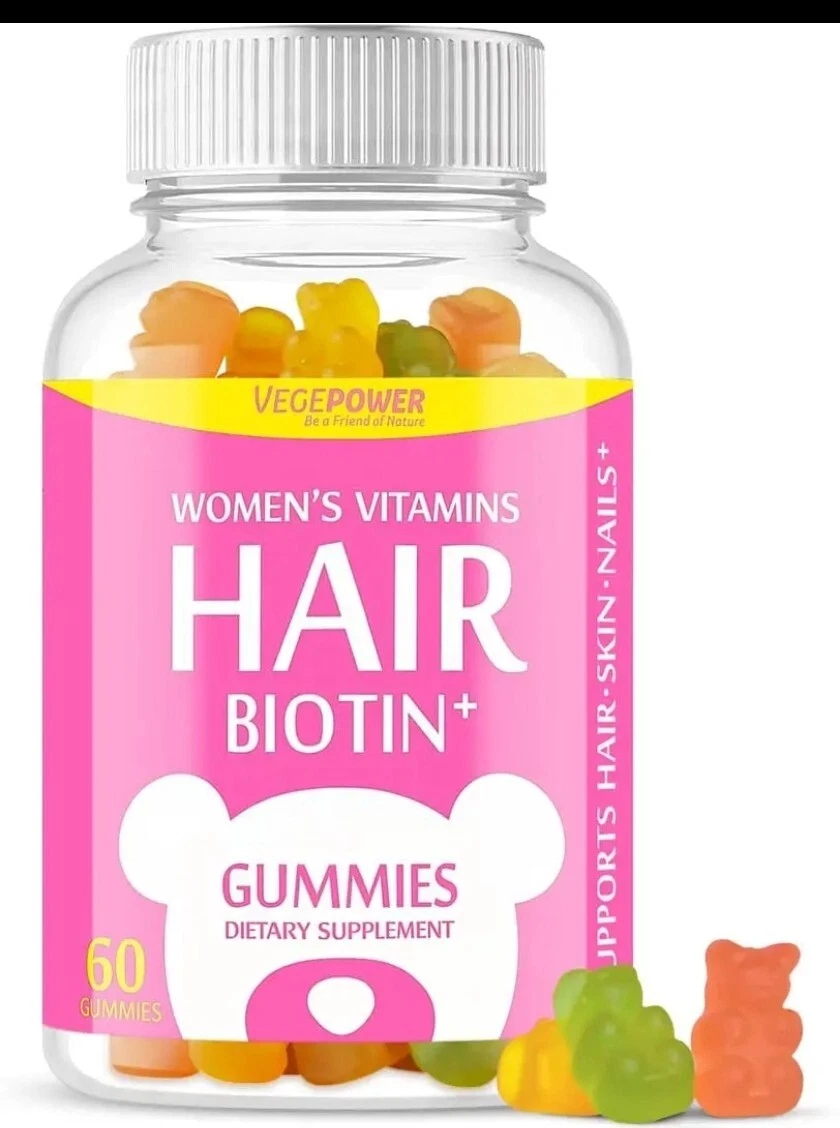 Biotin 10000Mcg Gummies Hair Growth - VEGEPOWER Vitamins Supports Healthy Skin54