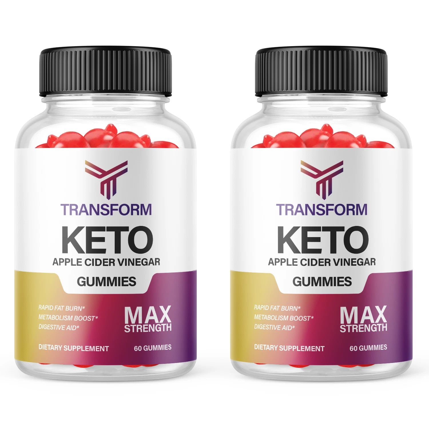 (2 Pack) Transform Keto+ ACV Gummies Rapid Fat Burn (120 Gummies)