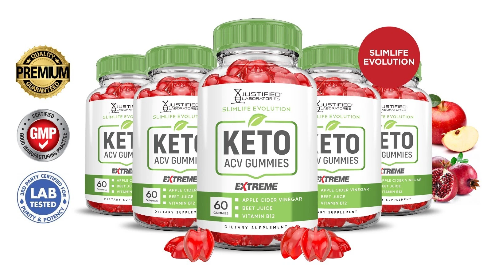 Slimlife Evolution Keto Extreme 2000MG ACV Gummies Slim Life Gummies 5 Pack