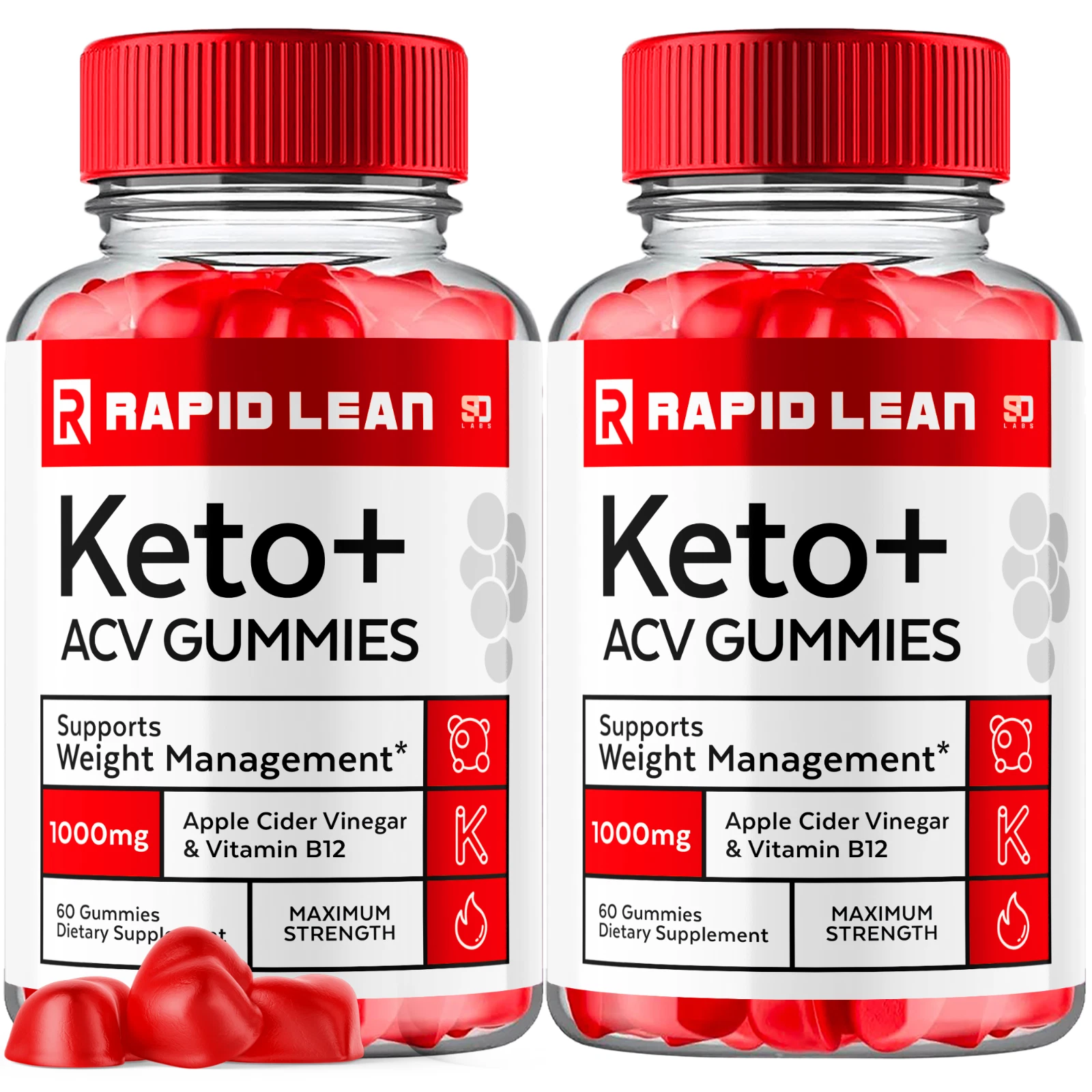 (2 Pack) Rapid Lean Keto ACV, Rapidlean Keto Gummies Weight Loss (120 Gummies)