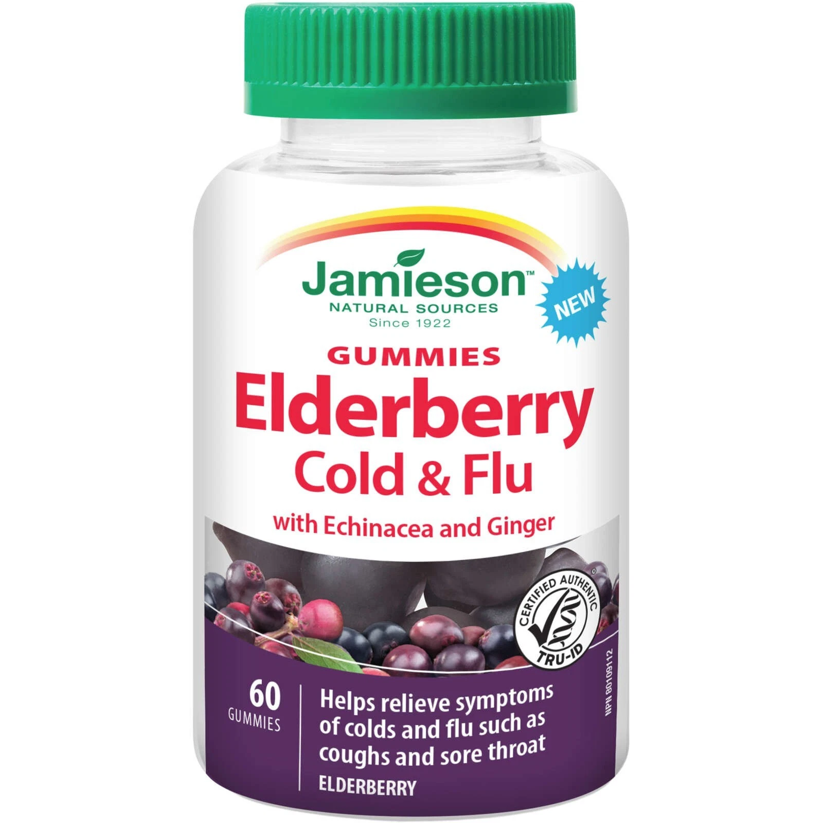 Jamieson Black Elderberry with Echinacea Gummy Naturally Sourced 60pcs NEW