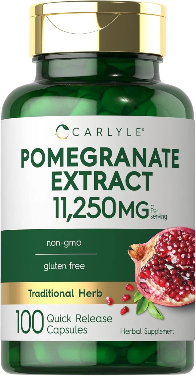 Pomegranate Extract | 11250mg | 100 Capsules | Non-GMO, Gluten Free Supplement |