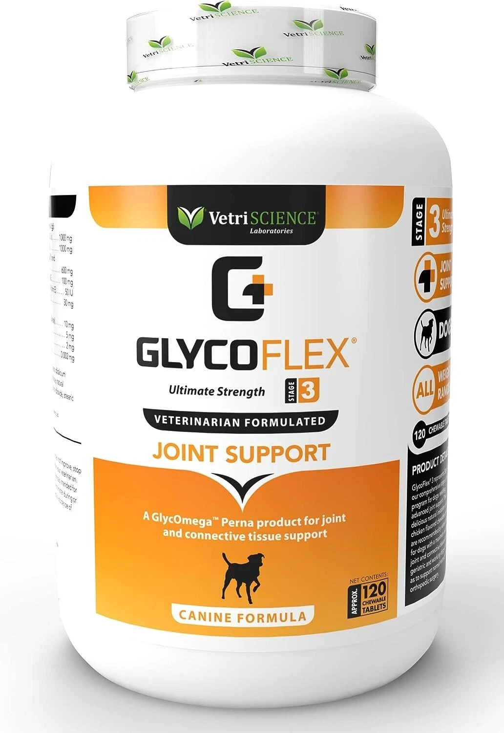 GlycoFlex 3 Maximum Hip and Joint Support Supplement for Dogs 120 Chews