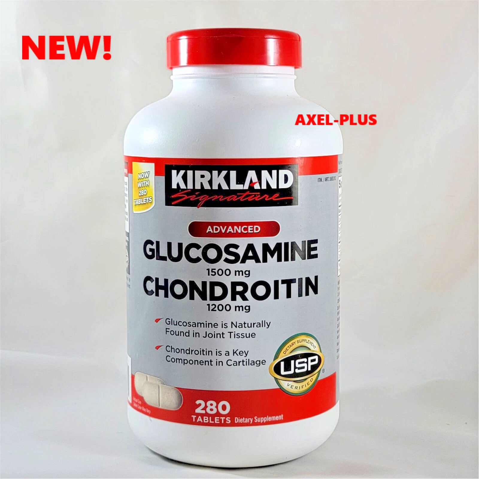 Kirkland Signature Glucosamine & Chondroitin, 280 Tablets