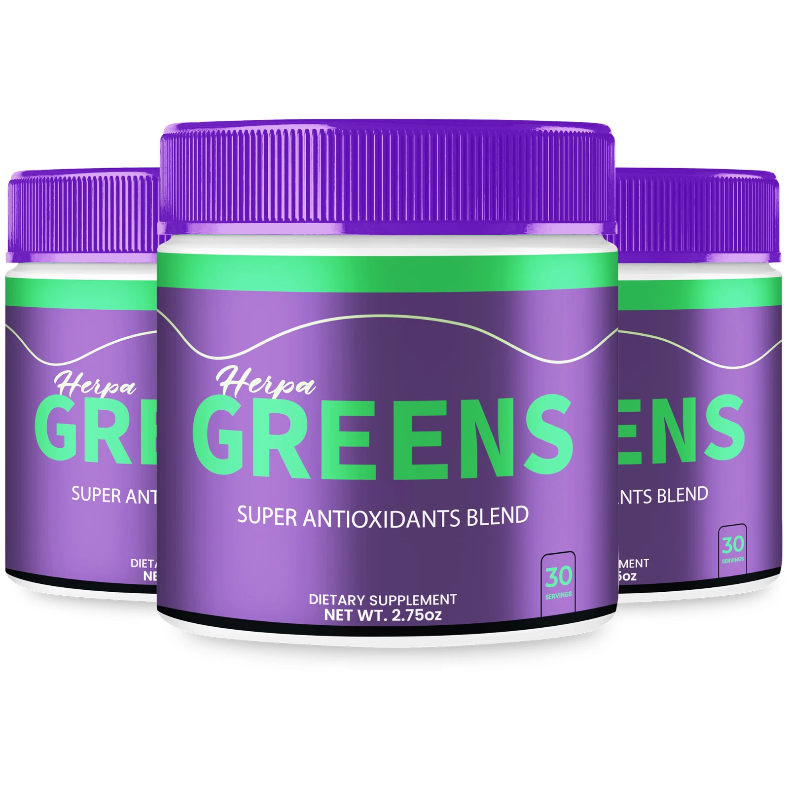 (3 Pack) Herpa Greens BCAA Powder All Natural for Overall Health and Wellness