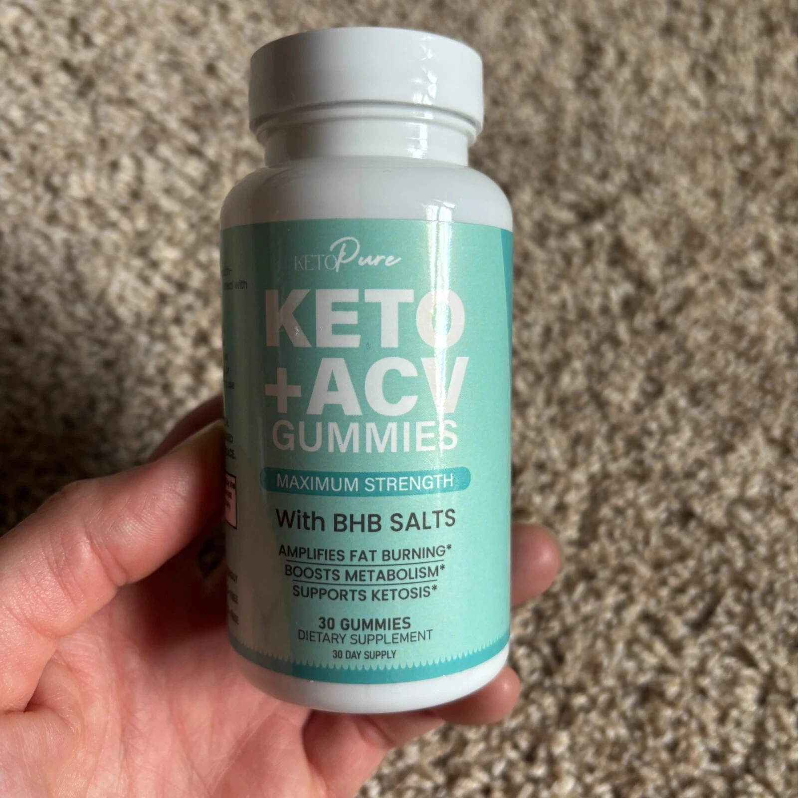 KetoPure Keto +ACV Gummies Maximum Strength with BHB Salts 30 Weight Loss