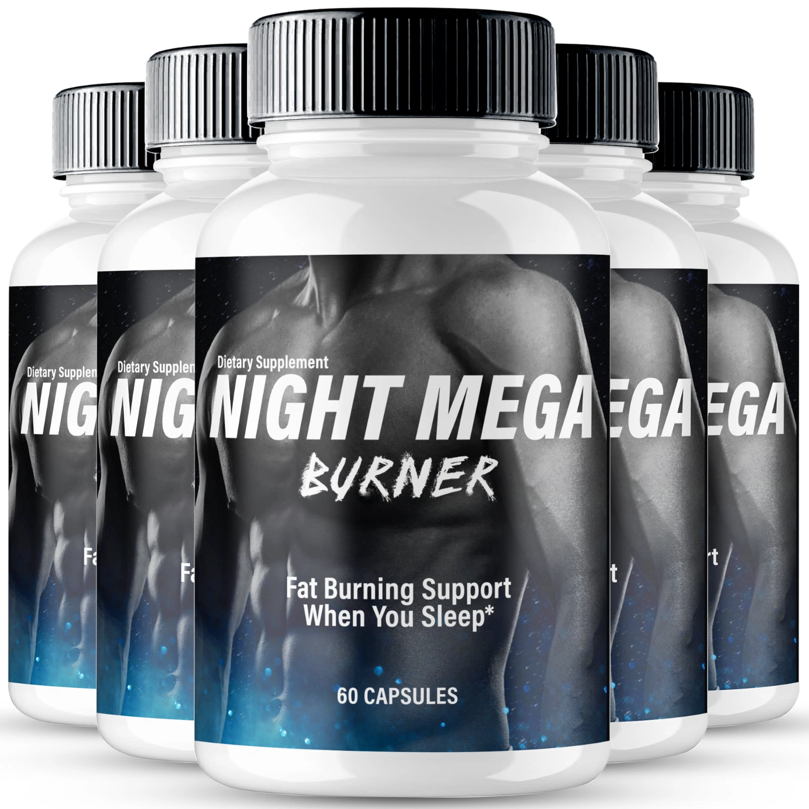 (5 Pack) Night Mega Burner Keto Advanced Weight Loss Pills to Burn Fat Energy