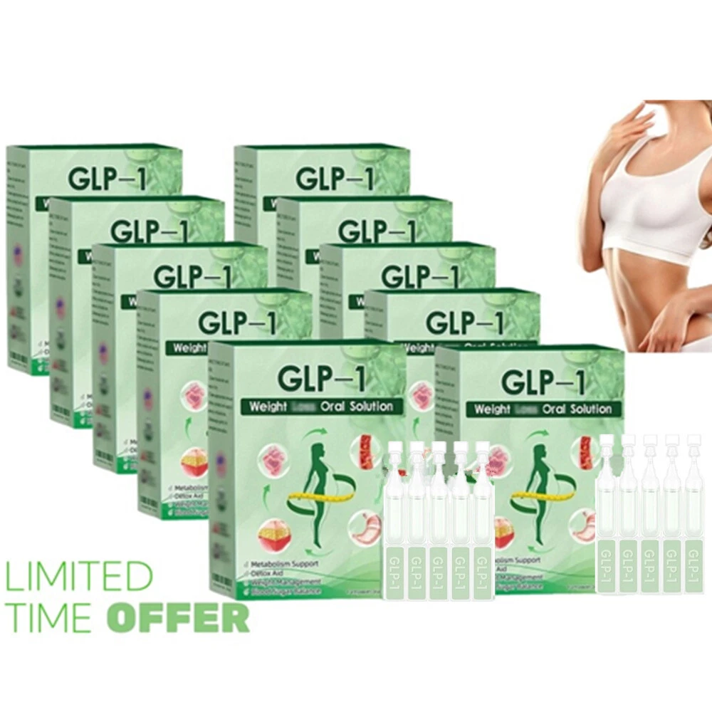 10BOX GPL-1 Oral Solution Weight Loss 5pcs- Natural Metabolism Support Detox Aid