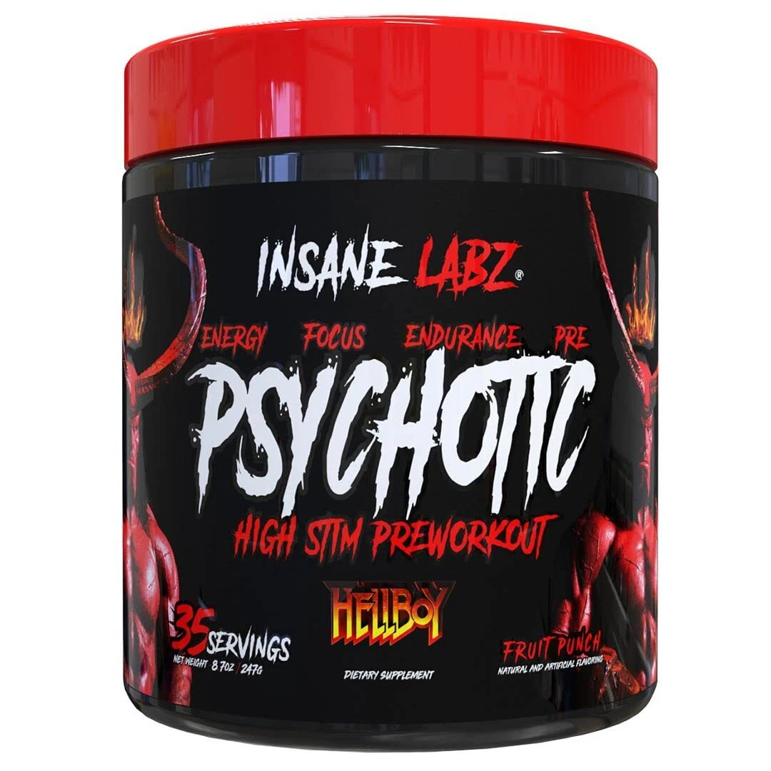 Insane Labz Hellboy Pre Workout Powder Fruit Punch 35 Servings Energy Focus