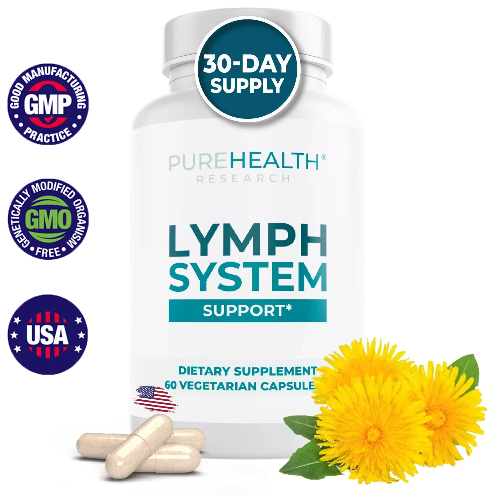 PureHealth Research Lymph System - Reduce Swelling, Lymphatic Support Supplement