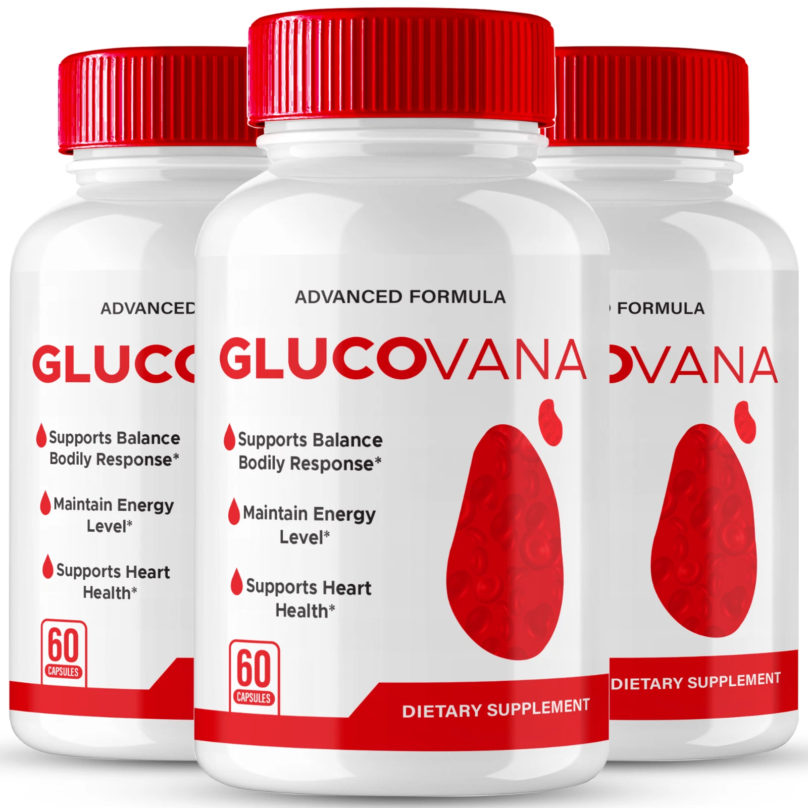 (3 Pack) Glucovana Blood Health Pills for Managing Blood Sugar & Pressure Levels