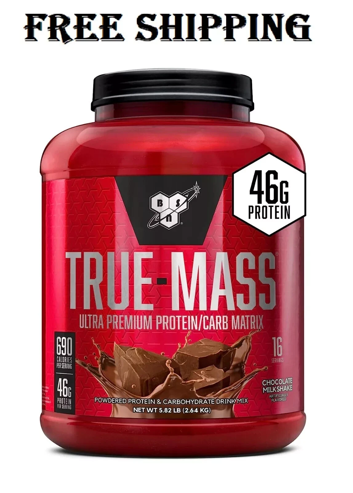 NEW***TRUE-MASS Weight Gainer, Muscle Mass Gainer Protein Powder, Chocolate⭐️⭐️⭐
