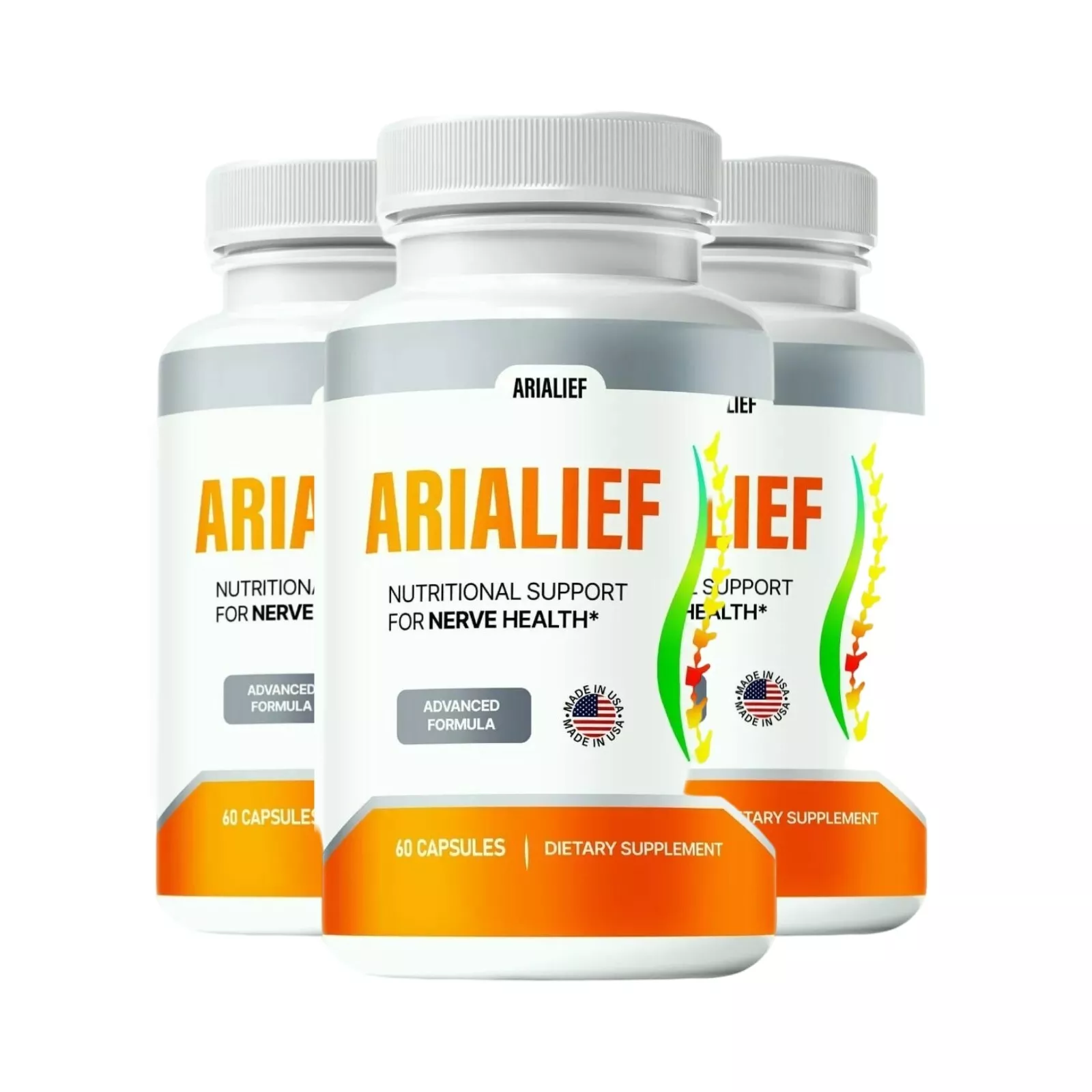 3-Pack Arialief Sciatic Relief Capsules Aria Leaf Capsules - 180 Capsules