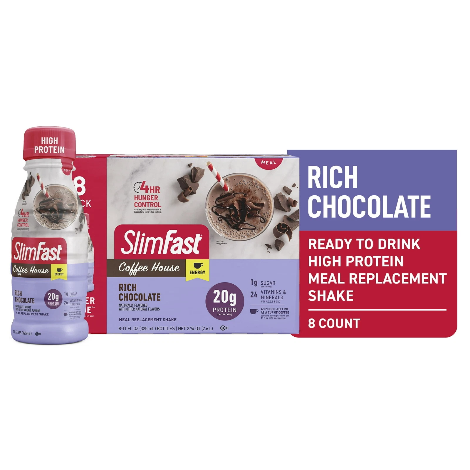 SlimFast Meal Replacement Energy High Protein Shake 11 Fl Oz 8 Pack