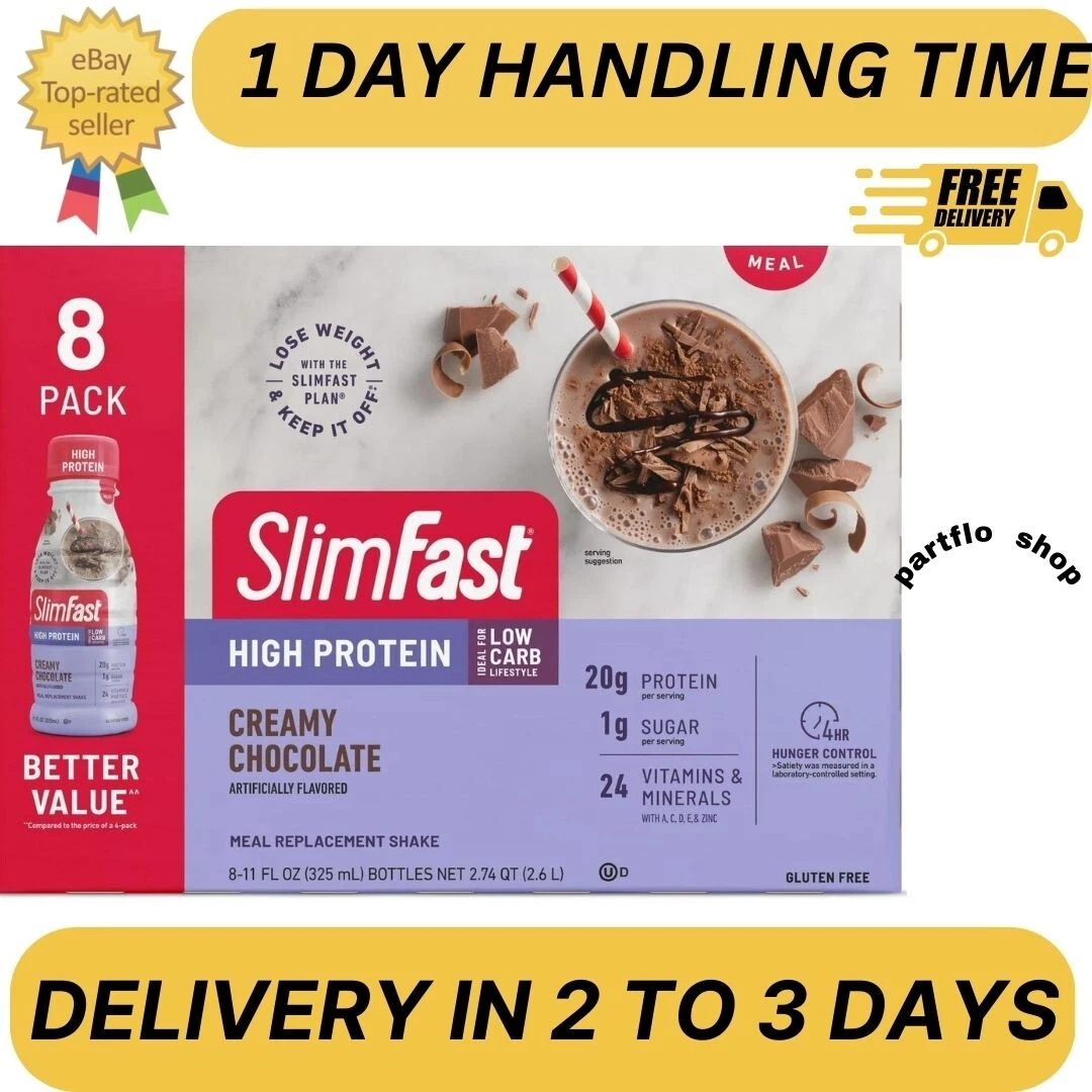 SlimFast High Protein Shake Meal Replacement Shake Creamy Chocolate 11 Oz Bottle