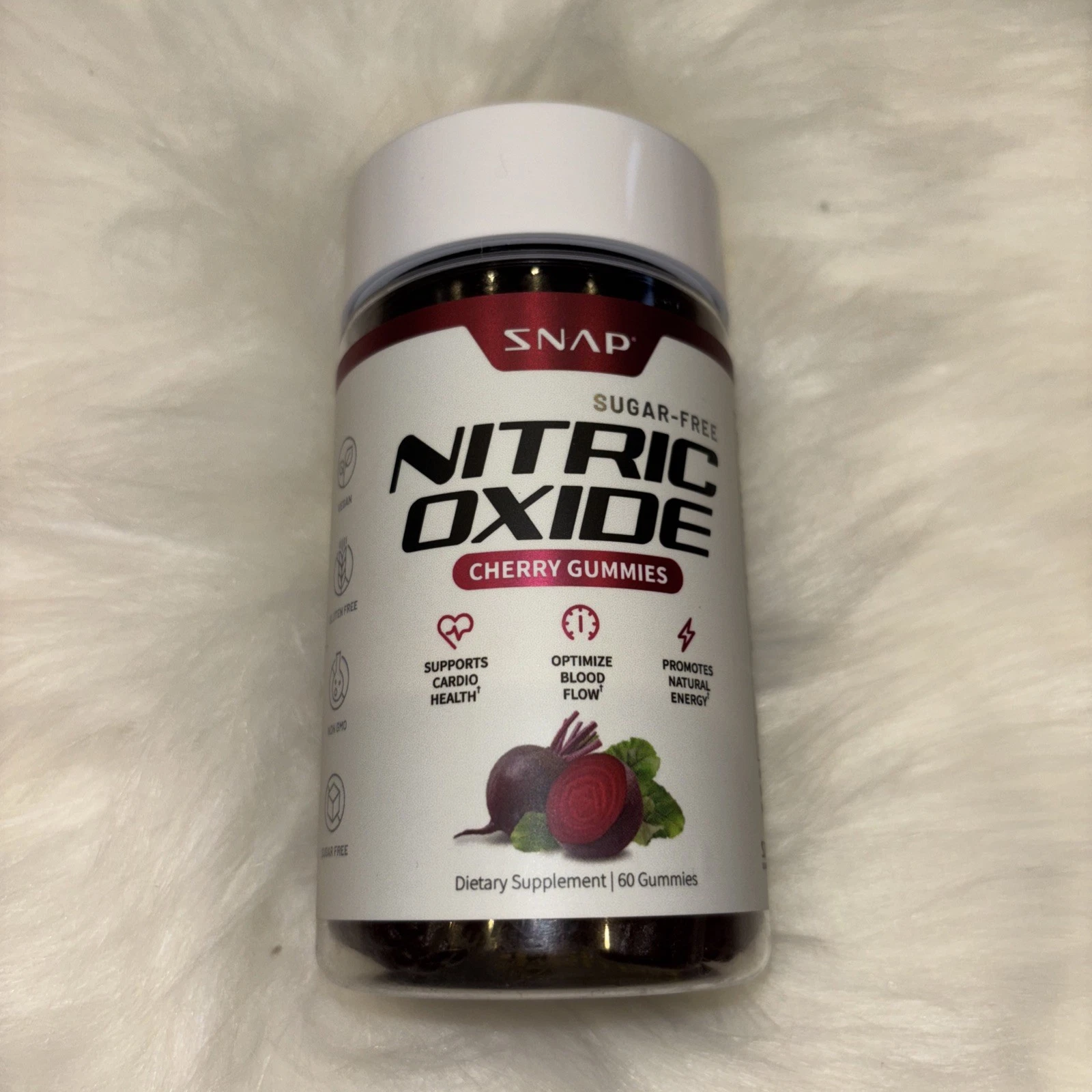 SNAP Nitric Oxide Cherry Gummies With Organic Beets For Energy, Overall Health