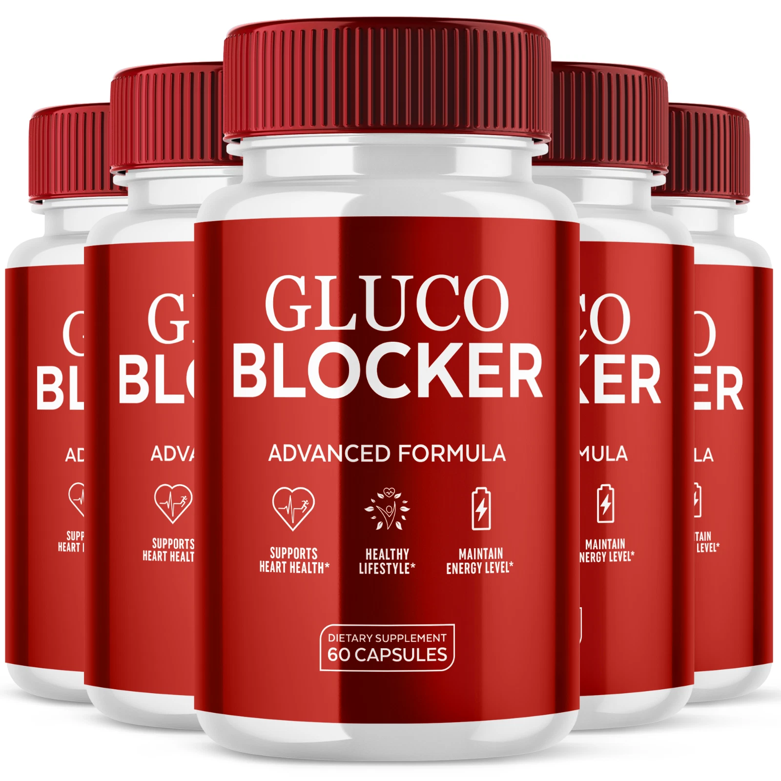 Gluco Blocker Blood Sugar Support Formula Advanced Glycogen Support 300 Capsules