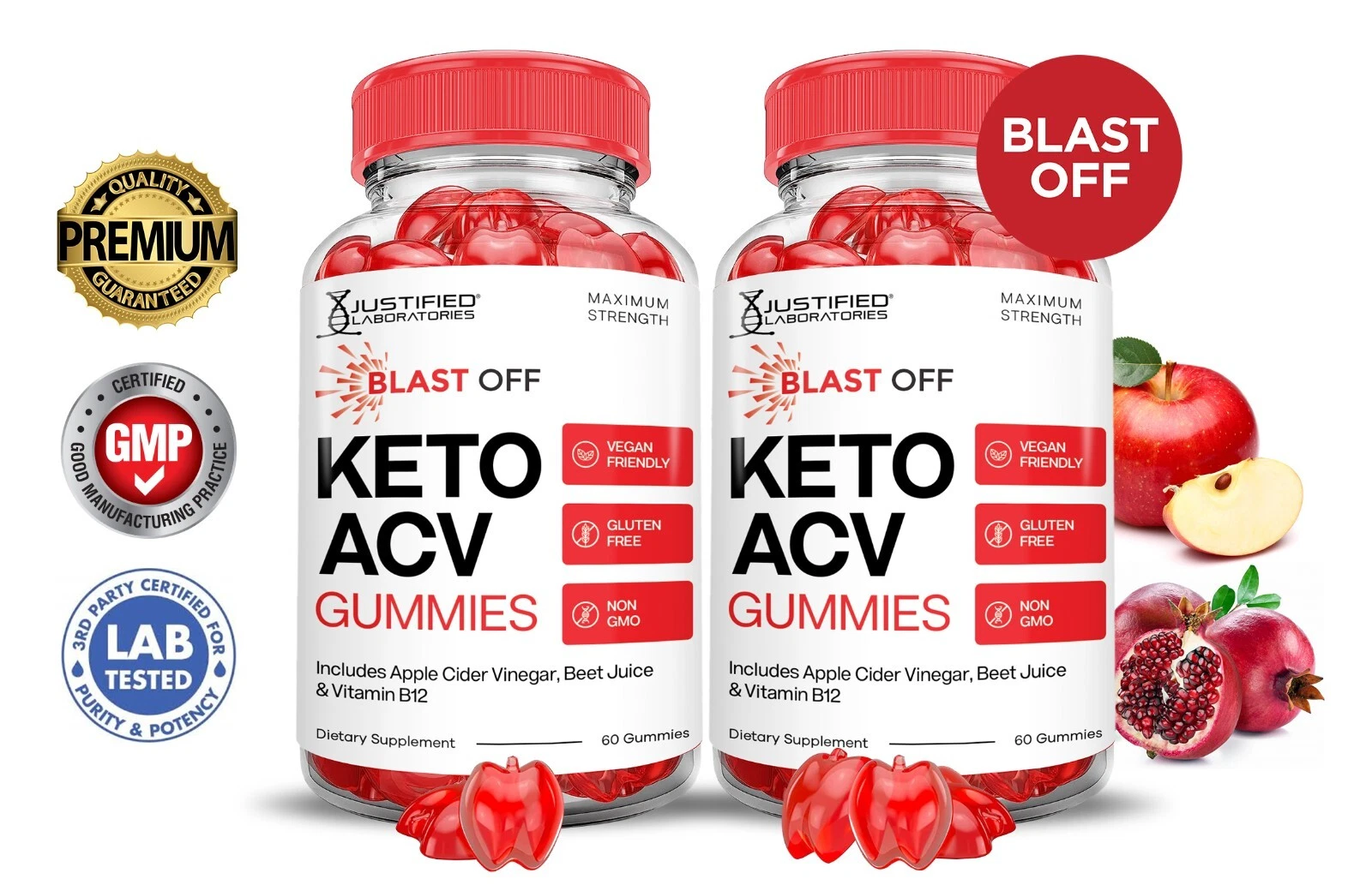 Blast Off Keto ACV Gummies 1000MG Apple Cider Vinegar 120 Gummys
