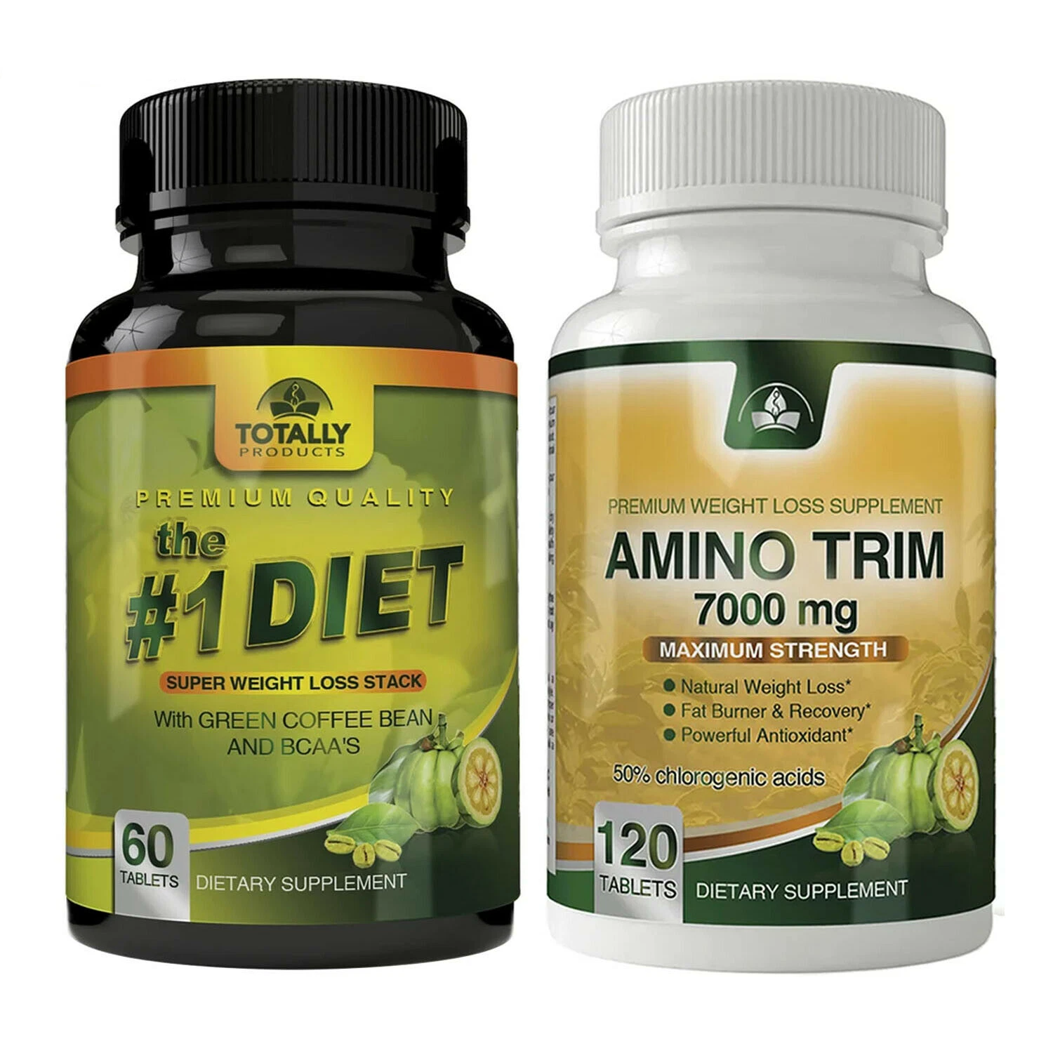 Amino Trim & Green Coffee Bean BCAA Weight Loss Fat Burn Dietary Capsules Combo