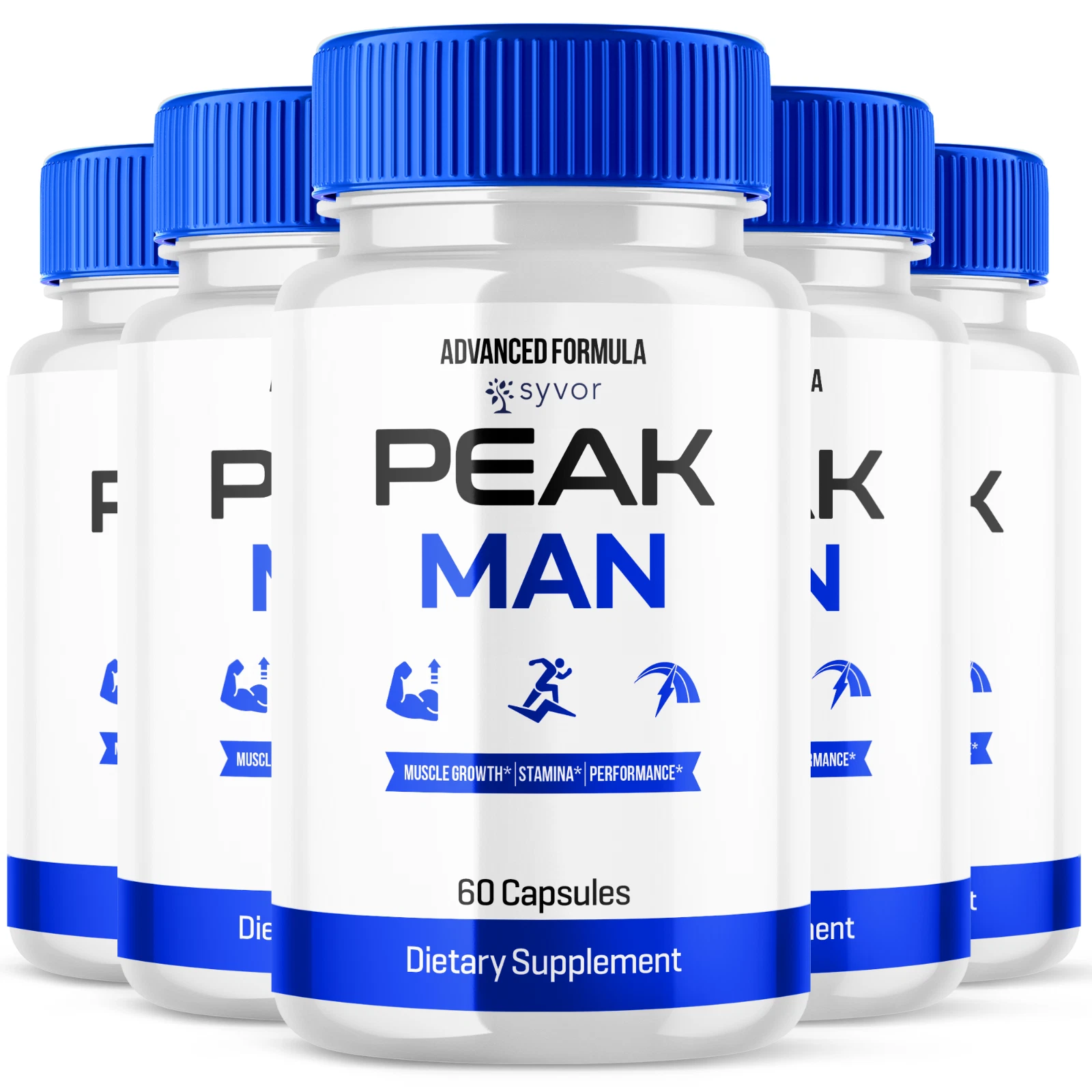 Peak Man Advanced Supplement Pills for Men with Natural Ingredients 300 Capsules