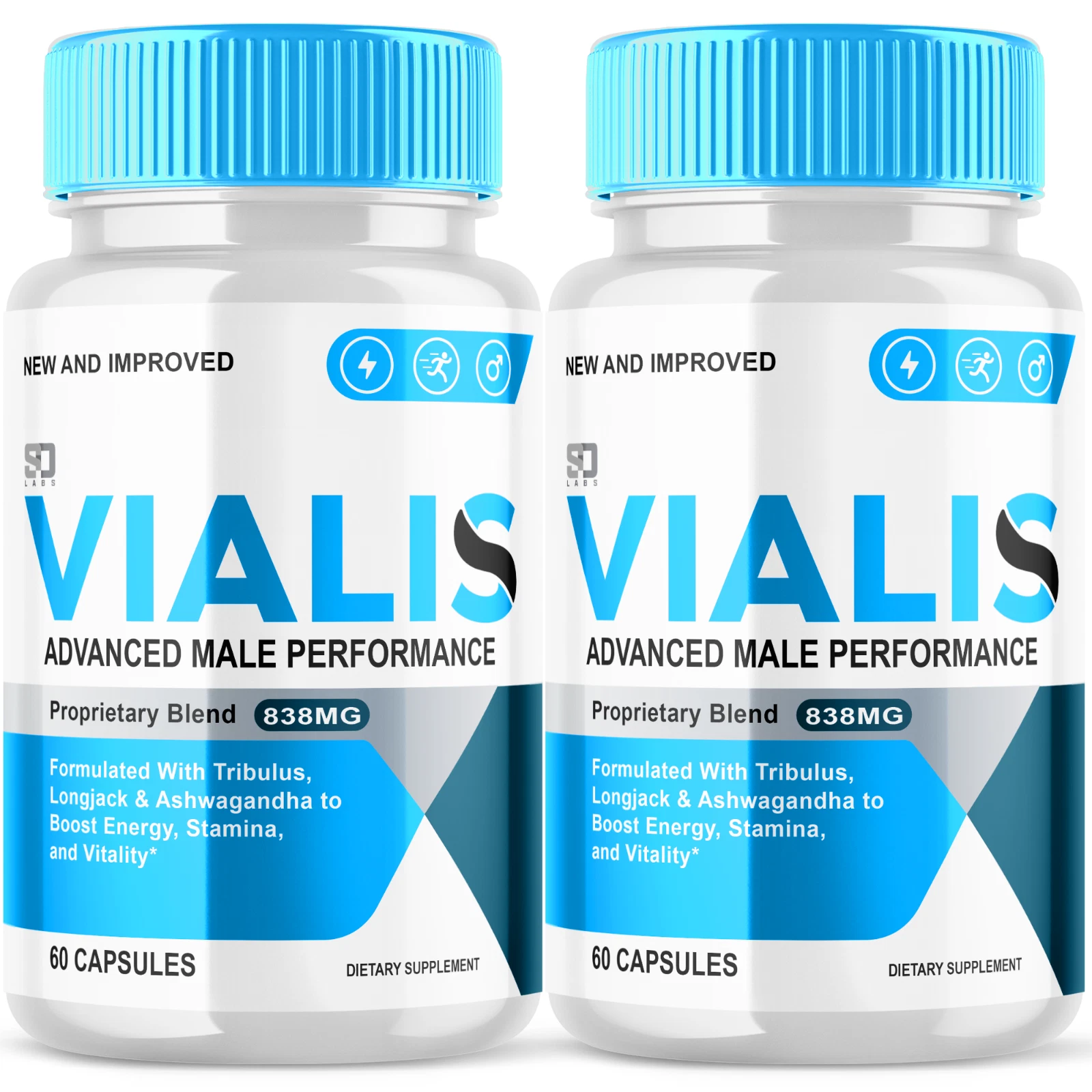 (2 Pack) Vialis Men Pills, Maximize Energy, Vitality & Stamina 120 Capsules